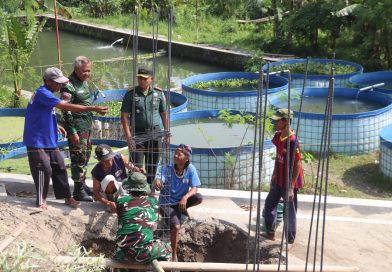 Dandim Sleman Tinjau Pembangunan Jembatan Gantung Garuda