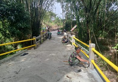 Satgas TMMD Kodim 0732/Sleman Percantik Tampilan Jembatan Satgas TMMD Kodim 0732/Sleman Percantik Tampilan Jembatan