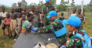 Satgas TNI Konga RDB XXXIX-G Gelar Layanan Kesehatan dan Bantuan Kemanusiaan di Maliobongo
