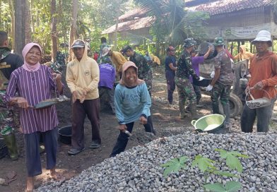 Satgas TMMD Bersama Warga Sinergi di Gelaran TMMD Reguler Sidorejo Lendah
