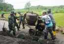 Satgas TMMD Reguler Bersama Warga Kebut Pengerjaan Talud Jalan