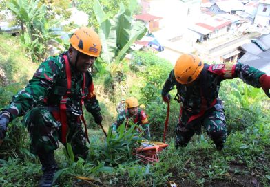 Kodim 0707/Wonosobo Gelar Latihan Aplikasi Sistem Blok Penanggulangan Bencana Alam Banjir dan Tanah Longsor