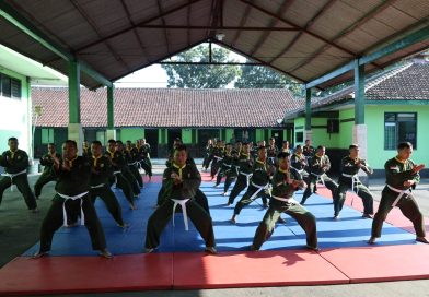 Pelihara Kemampuan Prajurit Anggota Kodim Sleman Latihan Pencak Silat Militer Pelihara Kemampuan Prajurit Anggota Kodim Sleman Latihan Pencak Silat Militer
